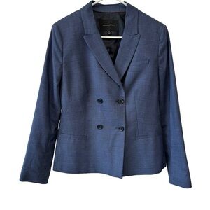 Banana Republic Blazer Jacket 8 Blue Polyester Blend Four Button Button